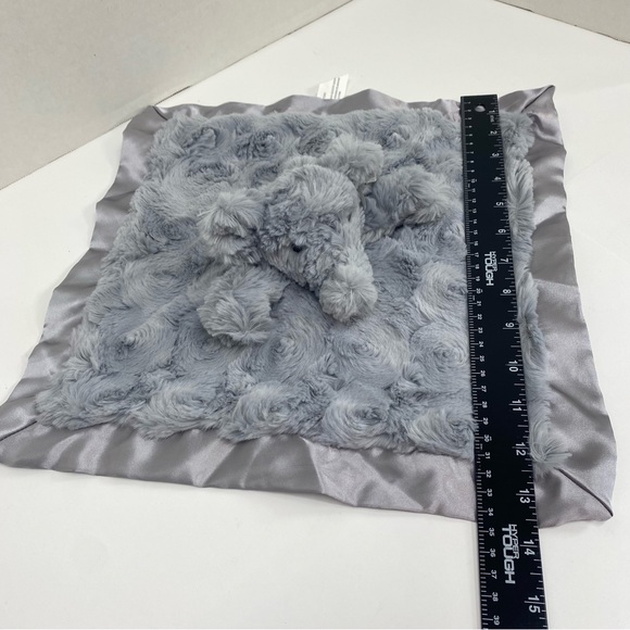 Cloud Island Gray Elephant Lovey Security Blanket Satin Trim and Back Baby Plush - Picture 11 of 15